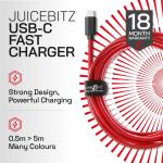 JuicEBitz® Long USB-C to USB-A Charger Cable