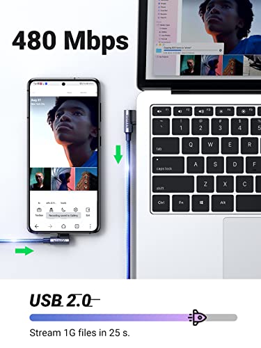 Fast Charging USB-C Right Angle Cable