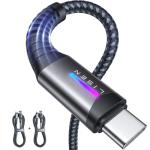 2 Pack 6.6FT USB C Charger Cable with LED