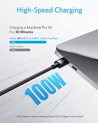 Anker 333 USB-C Cable 6ft (2-Pack) Fast Charge