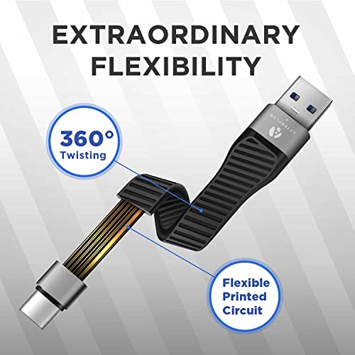 5.5" USB-C Fast Charger Cable - Black