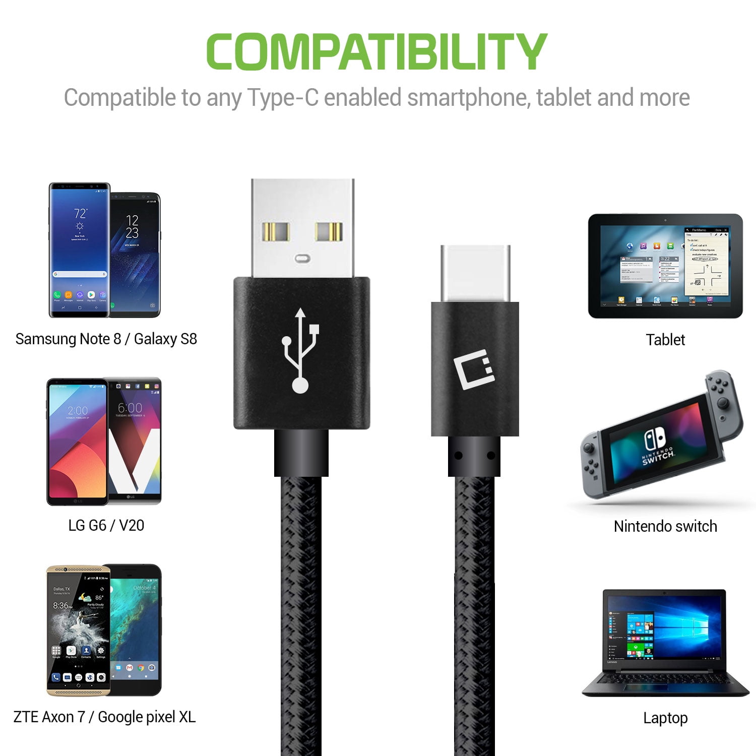 10 ft USB-C Heavy Duty Braid Cable