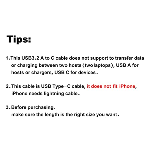 USB C to USB A 3.3FT Fast Charging Cable
