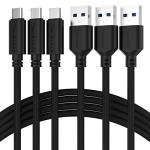 Sabrent USB-C Fast Charging Cable 3-Pack 1.8m