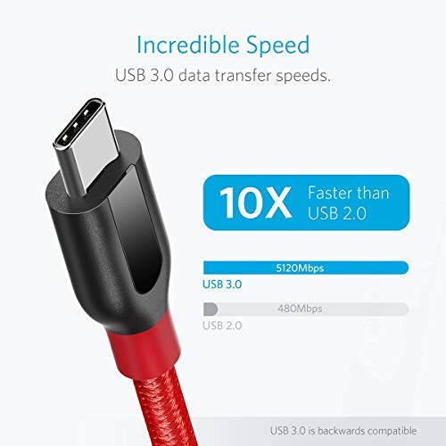 Anker PowerLine+ USB-C to USB 3.0 Cable (Red)