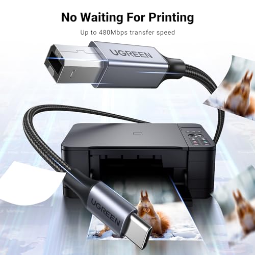 UGREEN Braided USB B to USB C Printer Cable