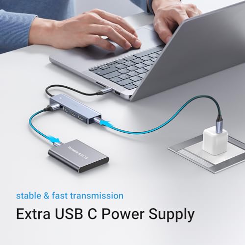 4 Port USB-C Hub for Various Devices
