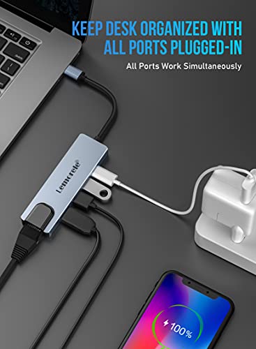 Lemorele 6-in-1 USB-C Hub with HDMI and Ethernet