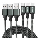 3-Pack Braided 1M USB-C Fast Charge Cables