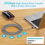 1m USB-C to USB-C Cable, 100W PD & 20Gbps