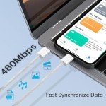 YISH USB-C to USB-C Fast Charging Cable 2-Pack