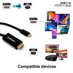 KamKorda 2M HDMI to USB-C Cable - 4K Compatible