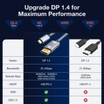 USB-C to DisplayPort Cable - 8K 60Hz