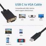 Duttek USB-C to VGA Cable 1080P, 1.8m