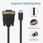 Duttek USB-C to VGA Cable 1080P, 1.8m