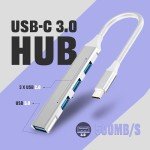 4-Port USB-C Hub Adapter for Laptops and Devices