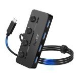 Aceele USB-C Hub 4-Port with LED Switches