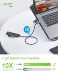 Acer USB Hub 4 Ports with USB-C Power
