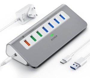 7-Port USB-C Hub with Fast Charging Ports