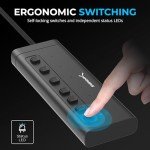 SABRENT 7-Port USB-C Hub with Power Switches
