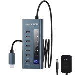 PULWTOP 7-Port USB-C Hub with 20W Charging