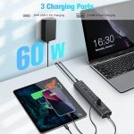 RSHTECH 60W 10-Port USB-C Hub Splitter