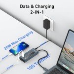 PULWTOP 7-Port USB-C Hub with 20W Charging