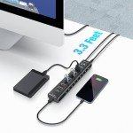 RSHTECH 60W 10-Port USB-C Hub Splitter