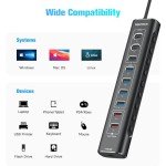RSHTECH 60W 10-Port USB-C Hub Splitter