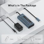 PULWTOP 7-Port USB-C Hub with 20W Charging