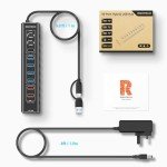 RSHTECH 60W 10-Port USB-C Hub Splitter