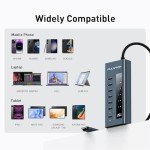PULWTOP 7-Port USB-C Hub with 20W Charging