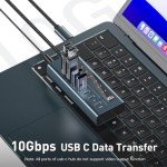 PULWTOP 7-Port USB-C Hub with 20W Charging
