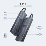 UGREEN 6-in-1 USB-C Hub with Ethernet Adapter