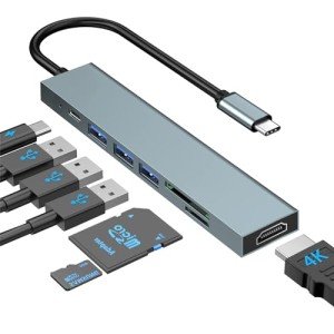 7-in-1 USB-C Hub with 4K HDMI & Card Reader