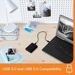 2TB USB-C Portable External Hard Drive - Black