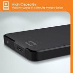 2TB USB-C Portable External Hard Drive - Black