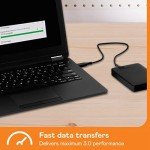 2TB USB-C Portable External Hard Drive - Black