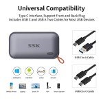 SSK 500GB USB-C Portable NVME SSD Drive