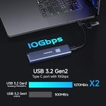 1TB USB-C Portable SSD with Fingerprint Security