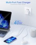 40W Fast Charge 4-Port USB-C Charger Plug