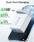 40W Multiport USB-C Fast Charger for iPhone/Samsung
