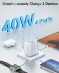 40W Multiport USB-C Fast Charger for iPhone/Samsung