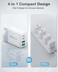 40W Multiport USB-C Fast Charger for iPhone/Samsung
