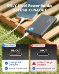 Slim 10000mAh USB-C Power Bank - High-Speed Charger