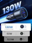 UGREEN 130W 3-Port USB-C Car Charger