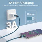 USB-C Charger Cable 4-Pack, Fast Charging Nylon