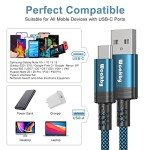 USB-C Charger Cable 4-Pack, Fast Charging Nylon