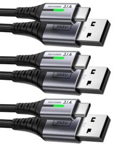 INIU USB-C Charger Cable 3-Pack, Fast Charging