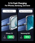 INU USB-C Fast Charging Cable Set, 3-Pack